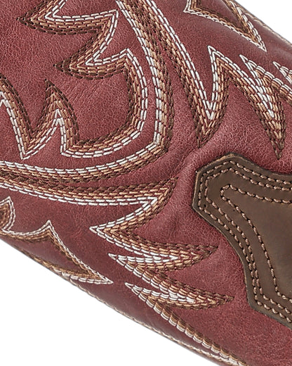Circle G Men's Brown Zigzag Embroidery Wide Square Toe Western Boots - L6452