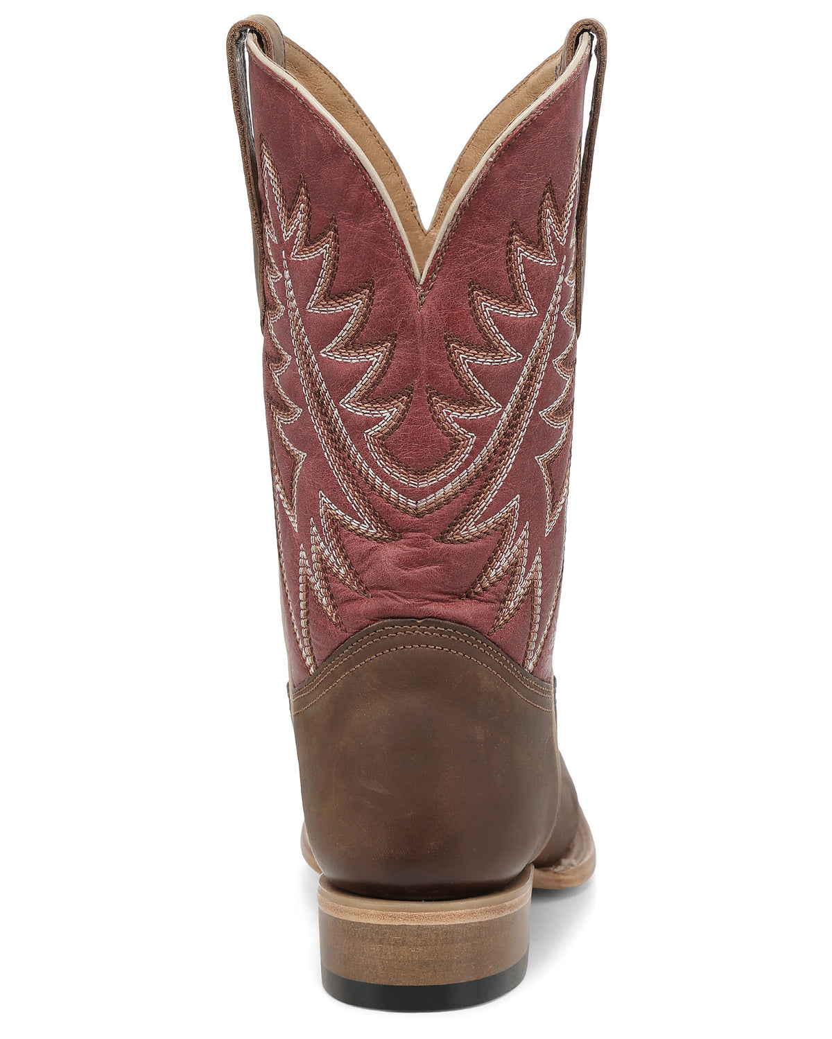 Circle G Men's Brown Zigzag Embroidery Wide Square Toe Western Boots - L6452