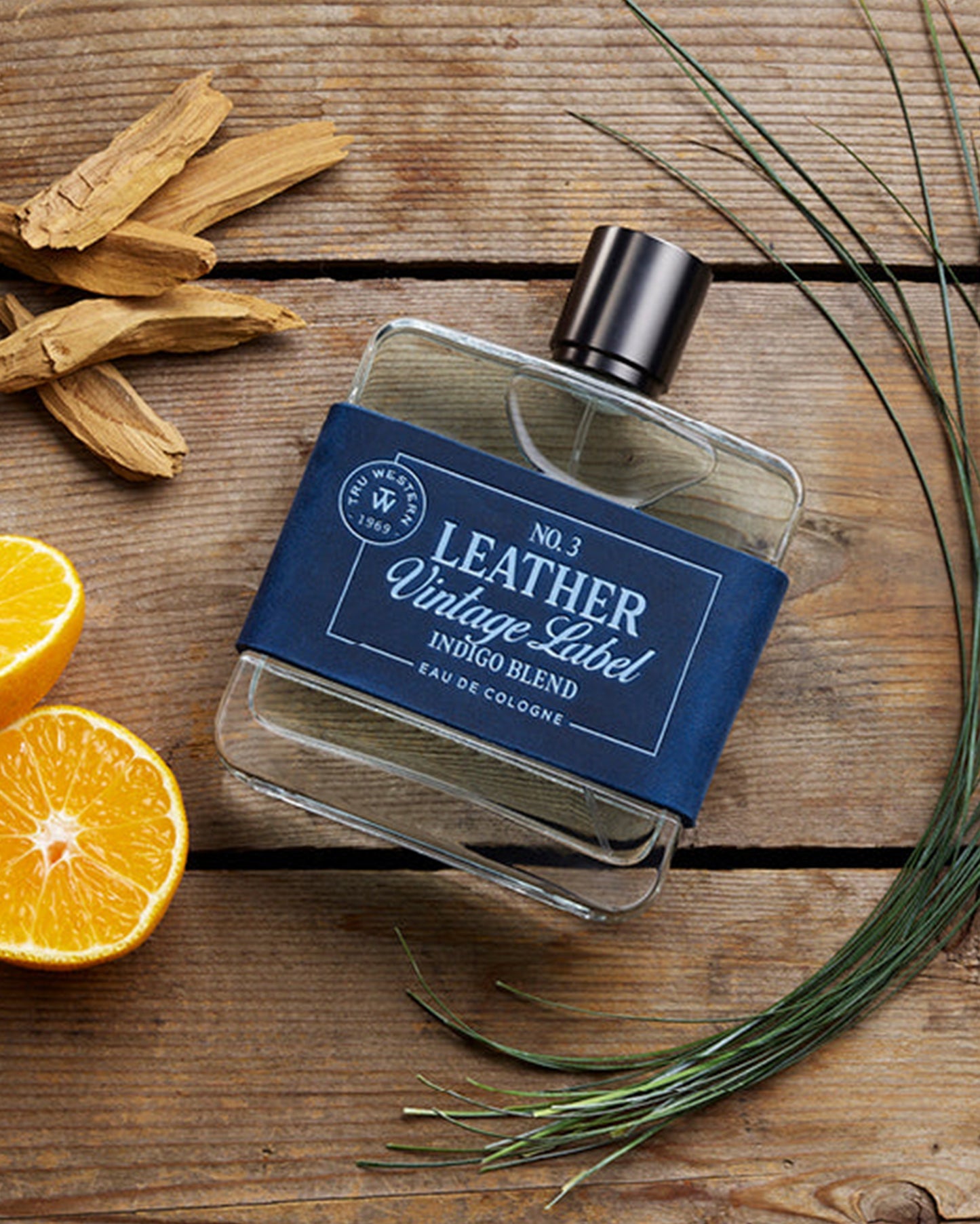 Men's No. 3 Leather Vintage Label Indigo Blend Cologne