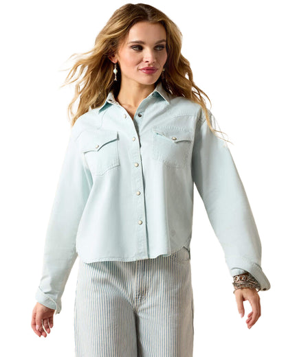 Women's Asheville Snap Shirt - 10071774 by Ariat from Skip’s Western Outfitters | ARI-10071774-XS-LIGHT-WASH-INDIGO