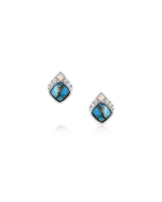 Women's Crowned Glacier Earrings by Montana Silversmiths from Skip’s Western Outfitters | MON-ER6313-O/S
