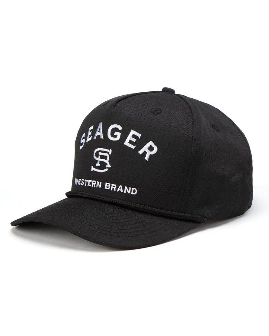 Branded Snapback Cap by Seager from Skip’s Western Outfitters | SEA-MHSP23BRANDBLK-O/S-BLACK