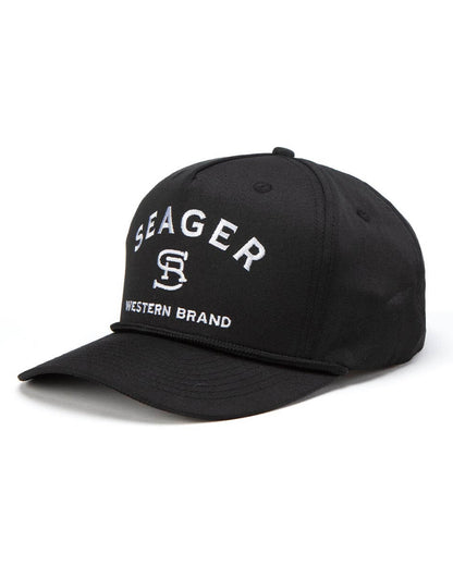 Branded Snapback Cap by Seager from Skip’s Western Outfitters | SEA-MHSP23BRANDBLK-O/S-BLACK