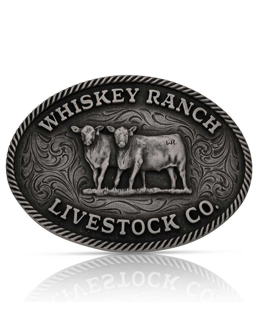 Livestock Co. Whiskey Ranch Attitude Buckle by Montana Silversmiths from Skip’s Western Outfitters | MON-A1070WR-O/S