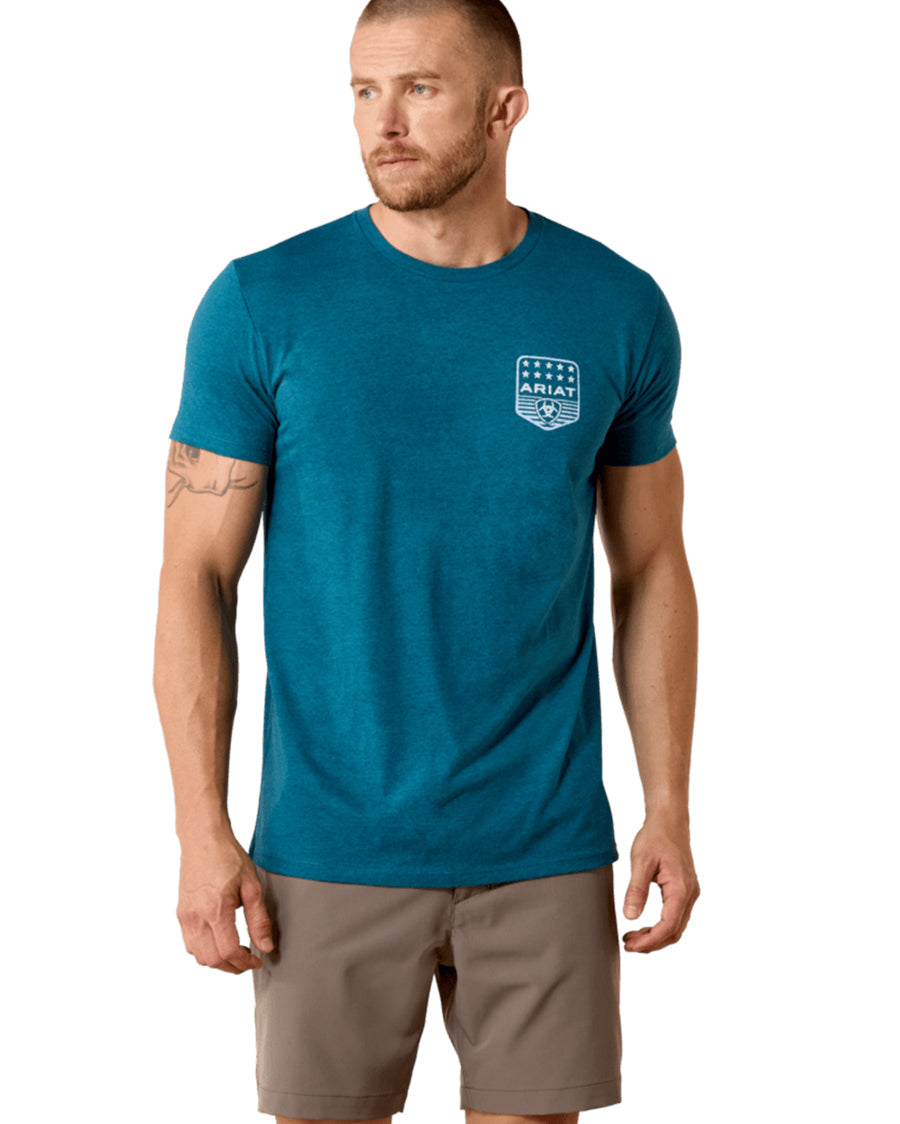 Men's Ariat Stripe Patriotic Badge T-Shirt - 10073965