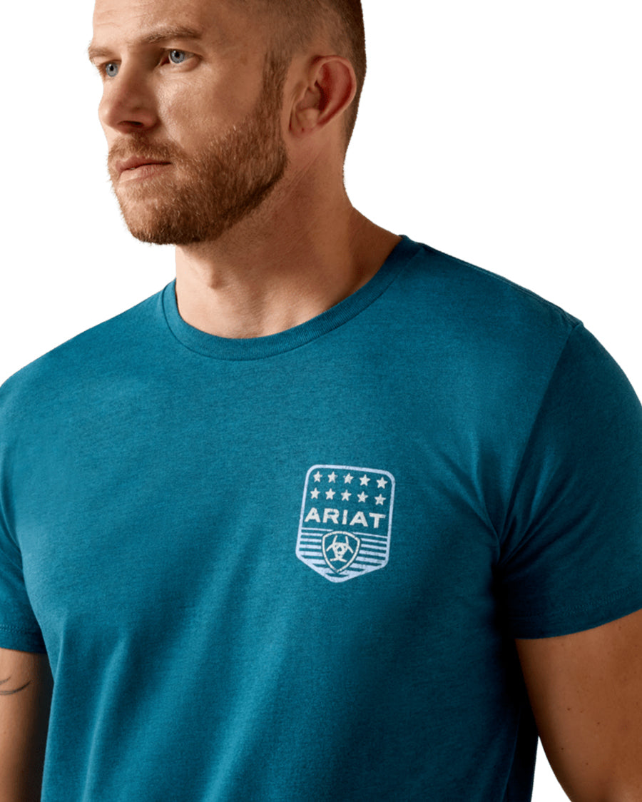 Men's Ariat Stripe Patriotic Badge T-Shirt - 10073965