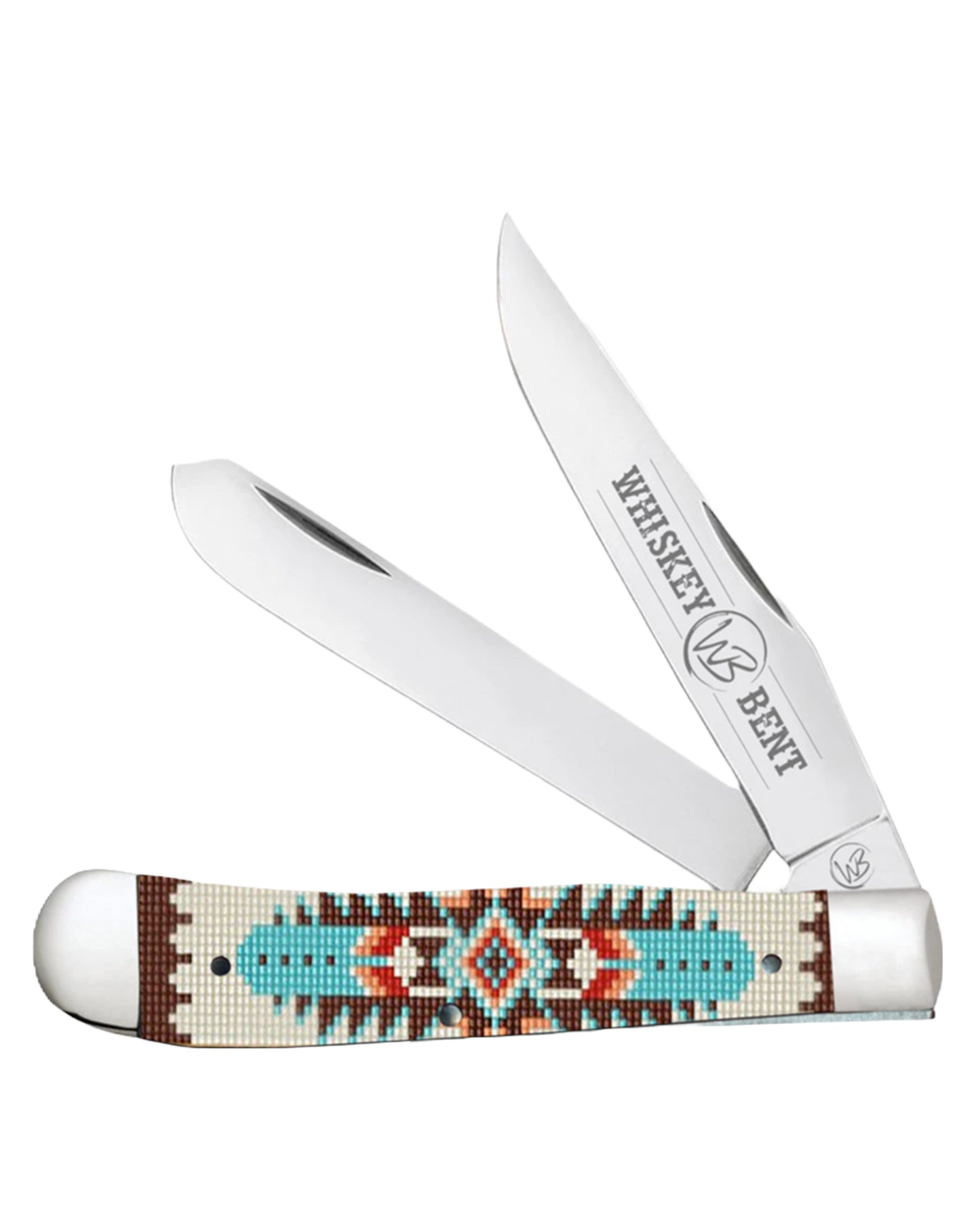 Turquoise Bead Acrylic Trapper Knife - Wb11-01 by Whiskey Bent Knives from Skip’s Western Outfitters | WBK-WB11-01-TURQUOISE-BEAD