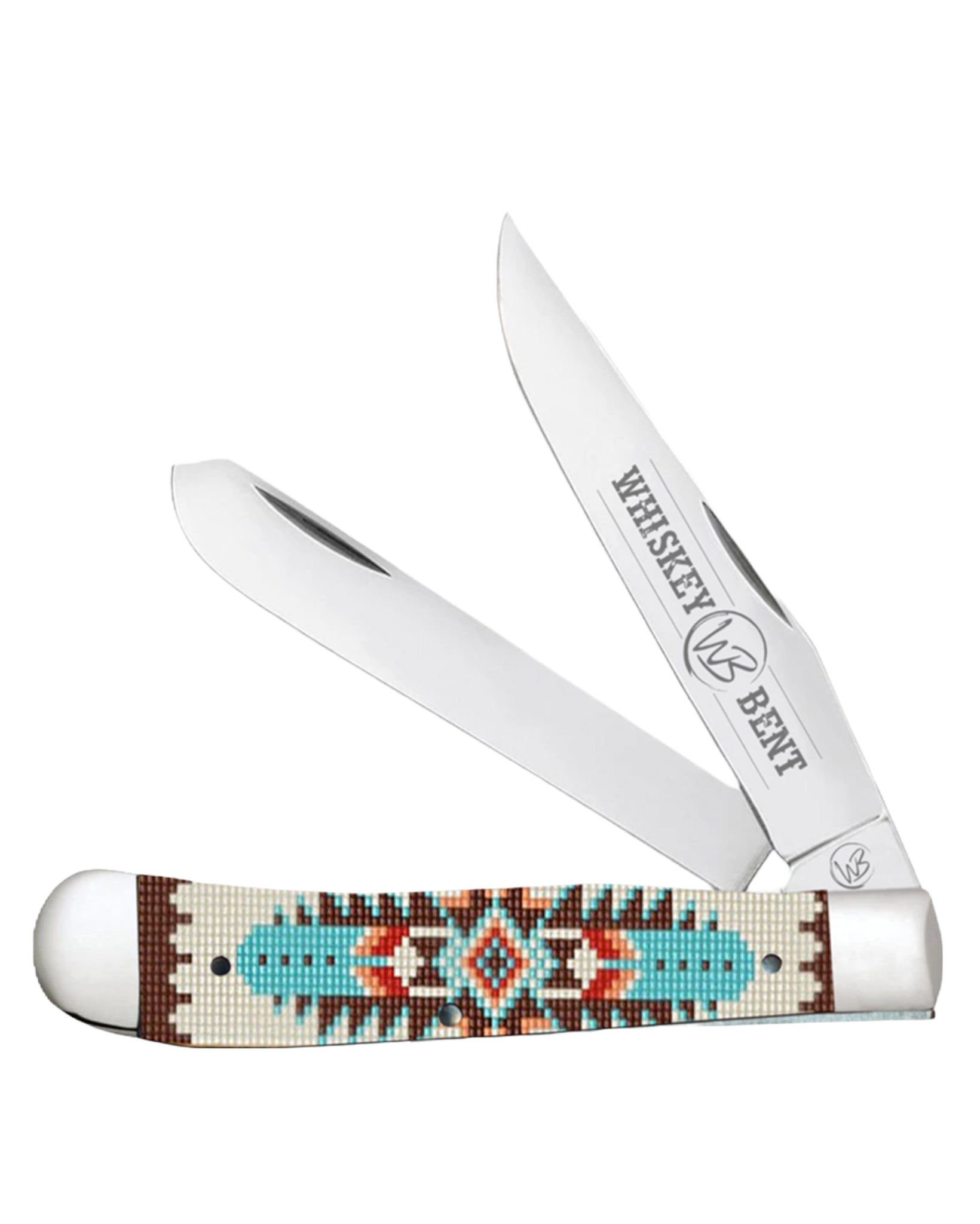 Turquoise Bead Acrylic Trapper Knife - Wb11-01 by Whiskey Bent Knives from Skip’s Western Outfitters | WBK-WB11-01-TURQUOISE-BEAD