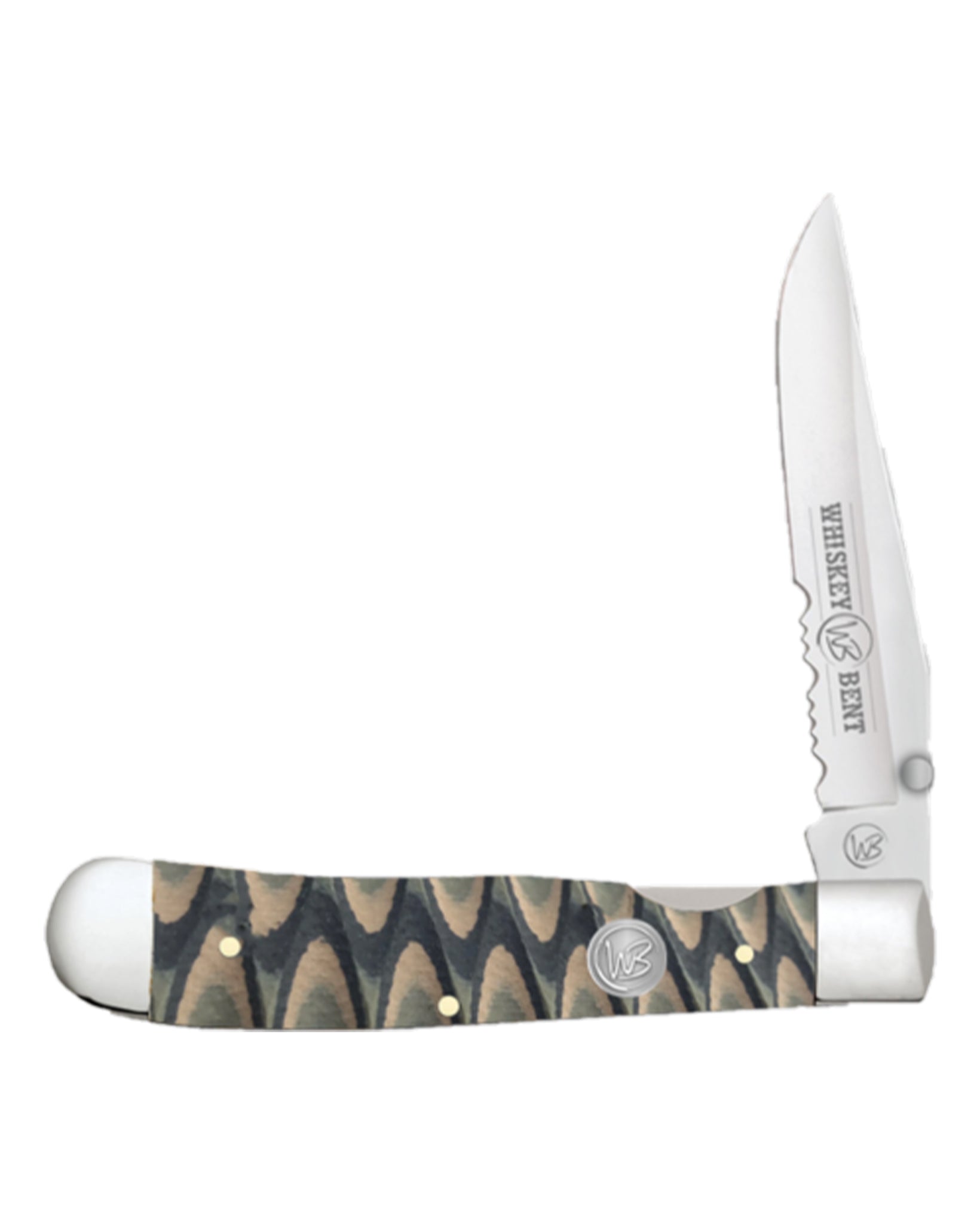 Brown Fang G10 Locking Trapper Knife - Wb16-28 by Whiskey Bent Knives from Skip’s Western Outfitters | WBK-WB16-28-BROWN-FANG