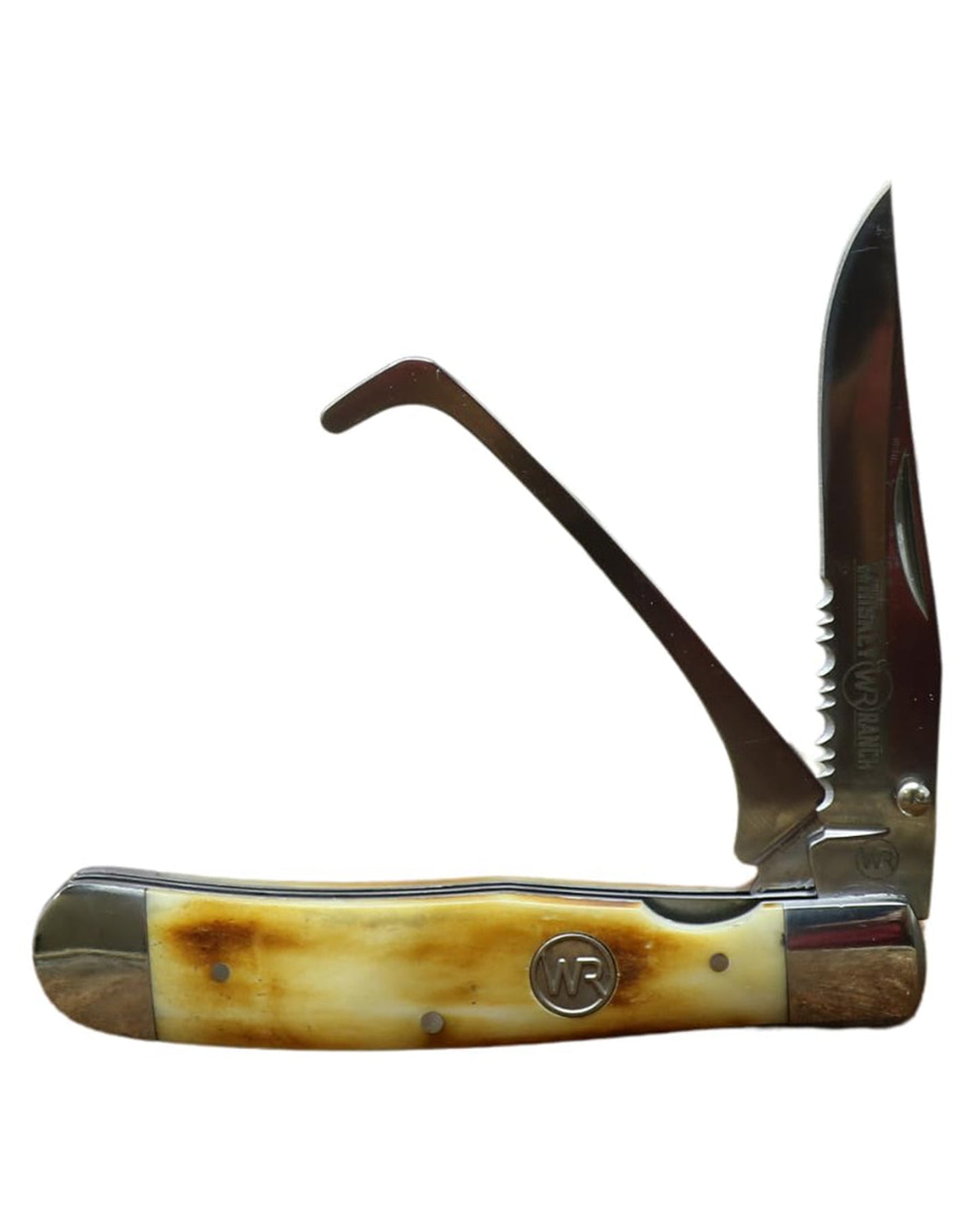 Burnt Bone Natural Bone W/ Clip Hoofpick Knife - Wb20-16