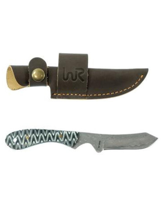 Brown Fang G10 Damascus Sendero Caper Knife - Wb46-28 by Whiskey Bent Knives from Skip’s Western Outfitters | WBK-WB46-28-BROWN-FANG