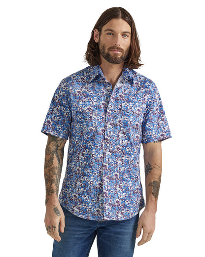 Men's 20X® Competition Advanced Comfort Classic Fit Short Sleeve Shirt by Wrangler from Skip’s Western Outfitters | WRA-112327810-S-PURPLE