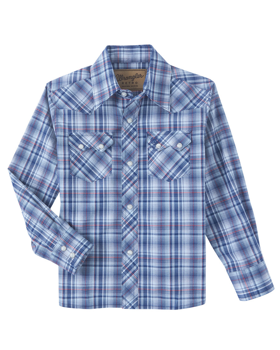 Boys' Retro Long Sleeve Shirt by Wrangler from Skip’s Western Outfitters | WRA-112346275-XXS-