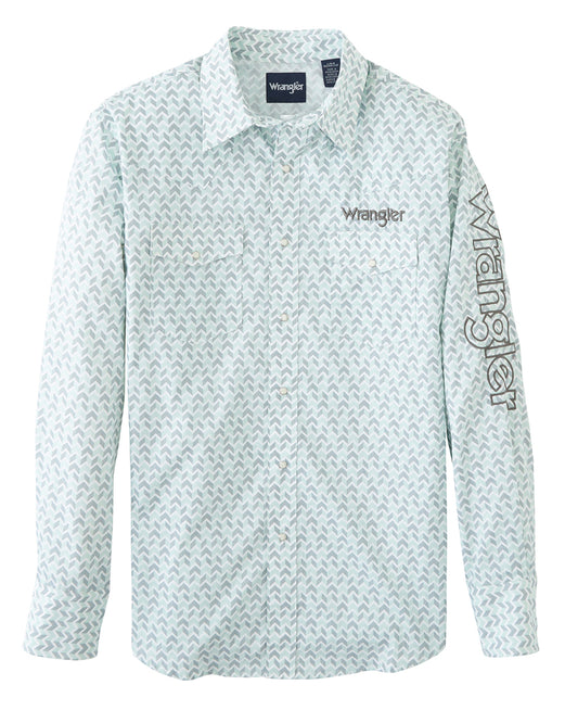 Men's Long Sleeve Logo Shirt by Wrangler from Skip’s Western Outfitters | WRA-112346224-S-