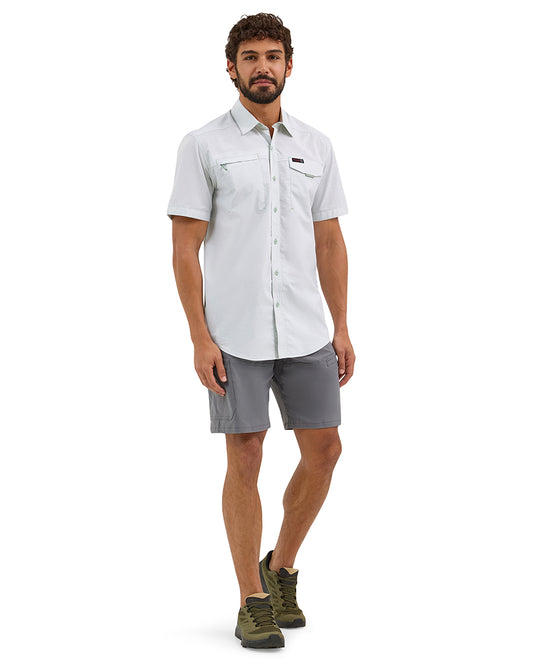 Men's ATG -X-Wrangler Short Sleeve Cedar Zip Pocket Shirt by Wrangler from Skip’s Western Outfitters | WRA-112360552-S
