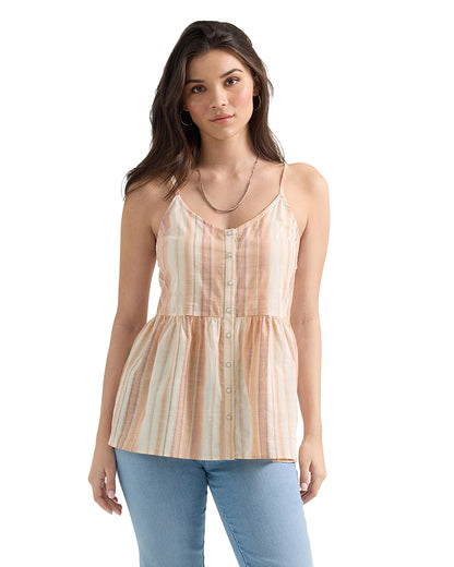 Women's Punchy Peplum Tank Top by Wrangler from Skip’s Western Outfitters | WRA-112361630-S-PINK