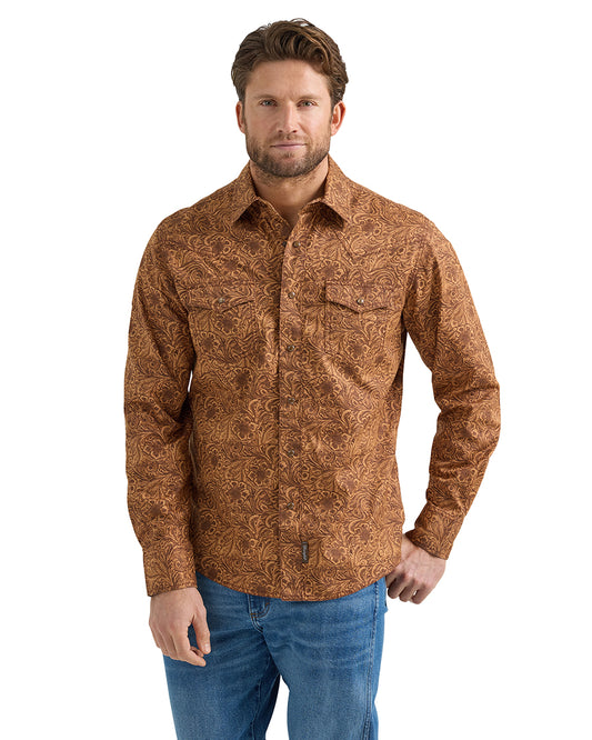 Men's Premium Long Sleeve Modern Fit Shirt by Wrangler from Skip’s Western Outfitters | WRA-112359914-S
