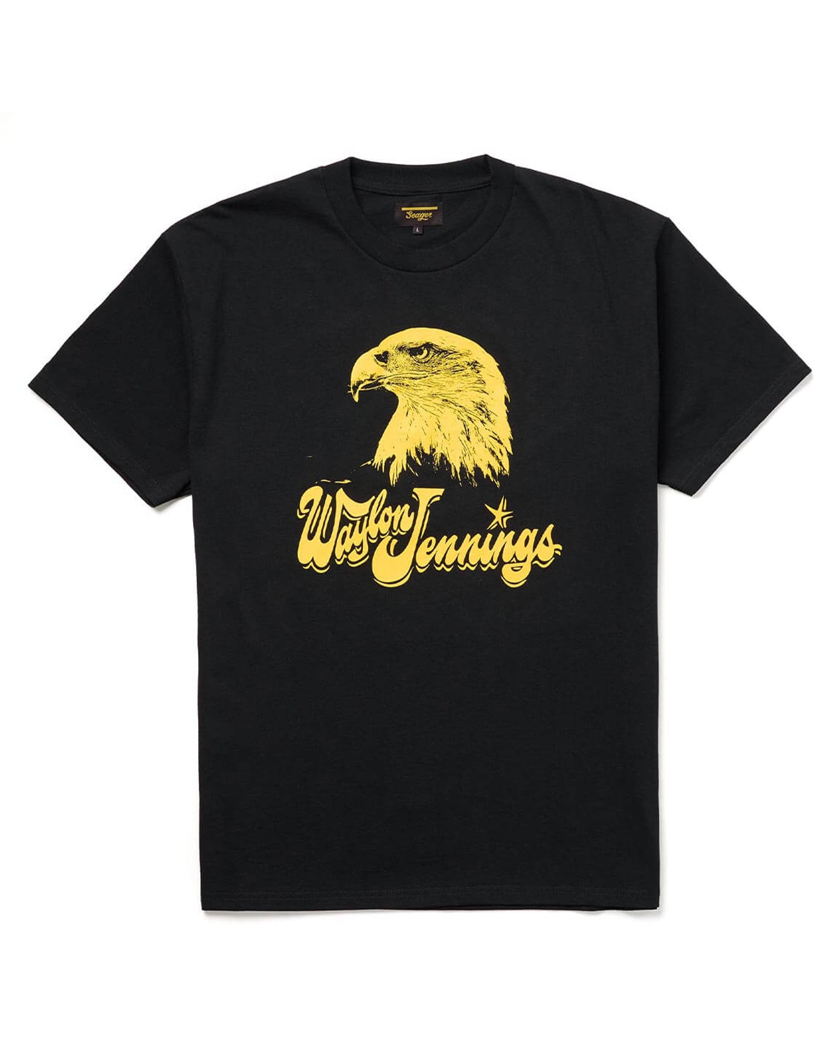 Men's Seager X Waylon Jennings Eagle Tee by Seager from Skip’s Western Outfitters | SEA-MTF23EAGLEBLK-M-VINTAGE-BLACK