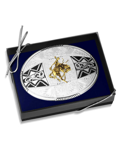 Aztec Buckle With Ranch Bucking Horse