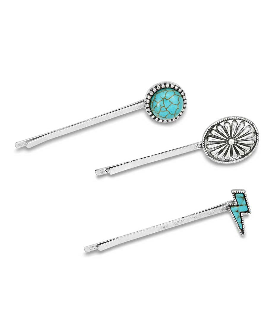 Women's Electric Desert Hair Pin Set by Montana Silversmiths from Skip’s Western Outfitters | MON-AHPK6341-O/S