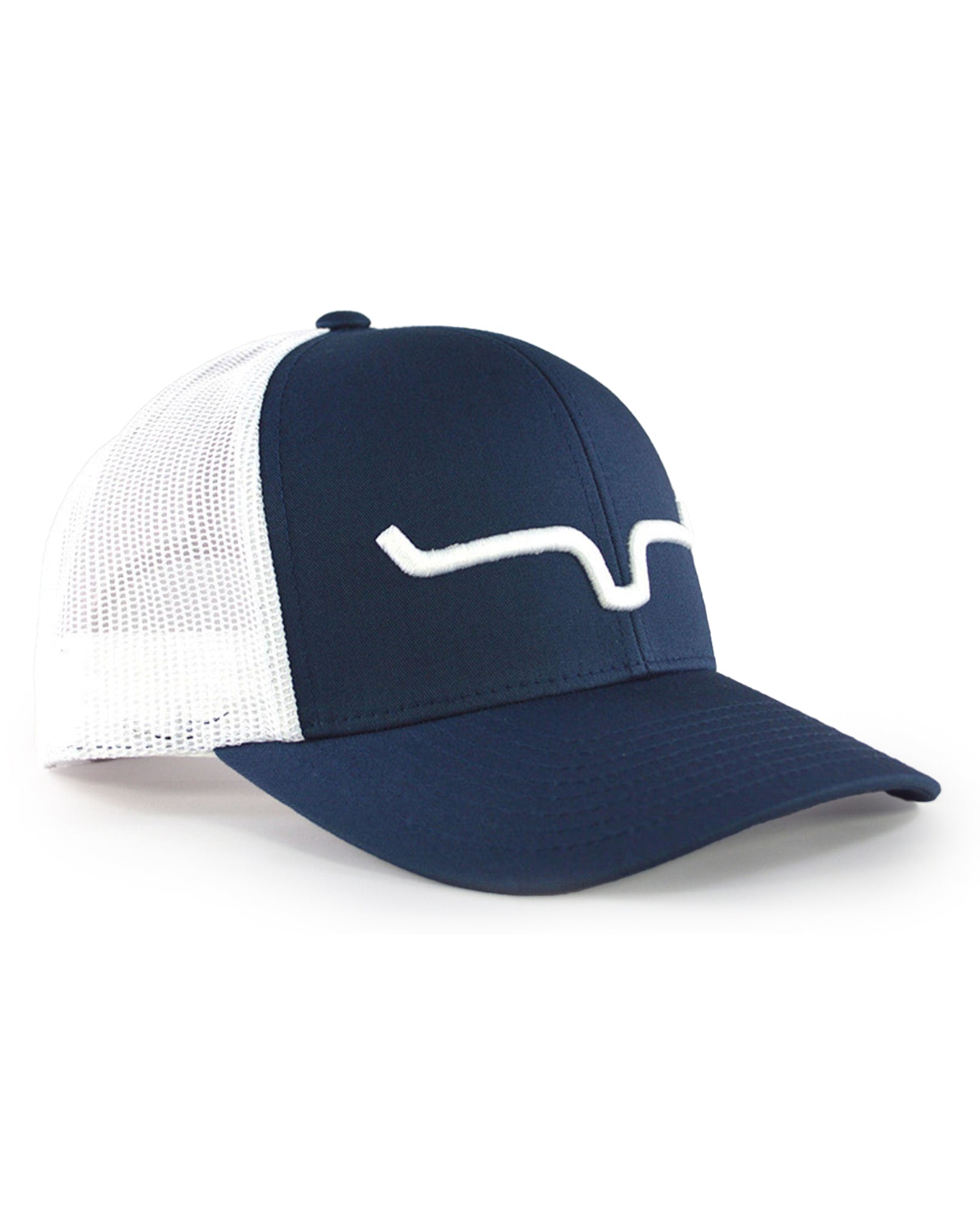 Kimes Ranch Weekly Trucker Cap in Navy/White at Skip's Western Outfitters