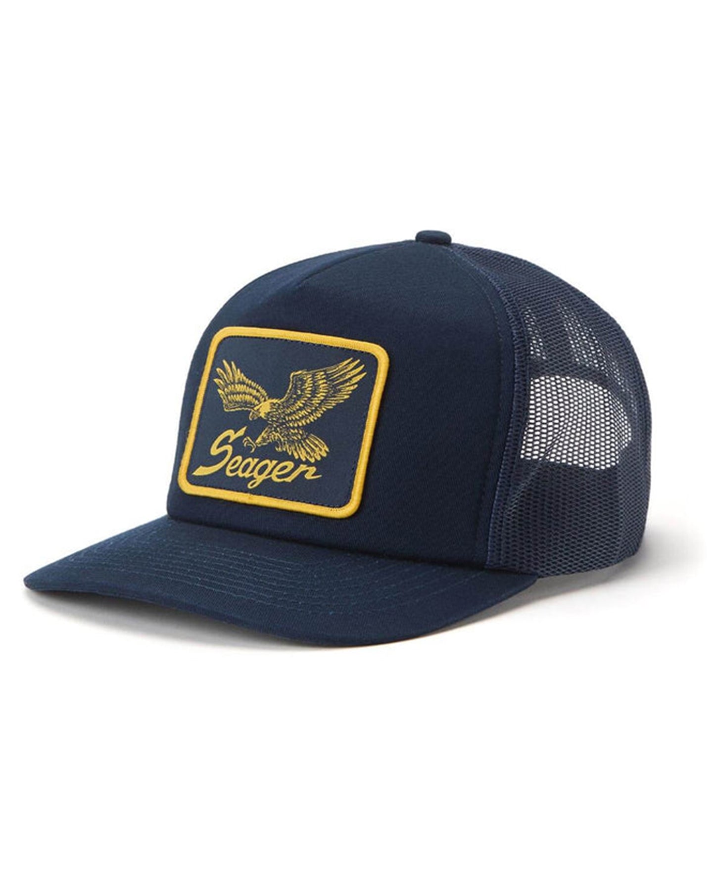 Wingspan Trucker Snapback Cap by Seager from Skip’s Western Outfitters | SEA-MHSU25WINGSNVY-O/S-NAVY