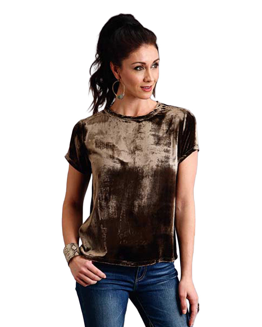 Women's Bronze Chocolate Velvet T-Shirt - 11-039-0539-1055 BR