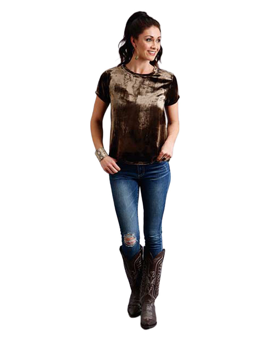 Women's Bronze Chocolate Velvet T-Shirt - 11-039-0539-1055 BR