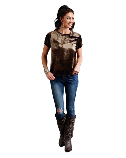 Women's Bronze Chocolate Velvet T-Shirt - 11-039-0539-1055 BR