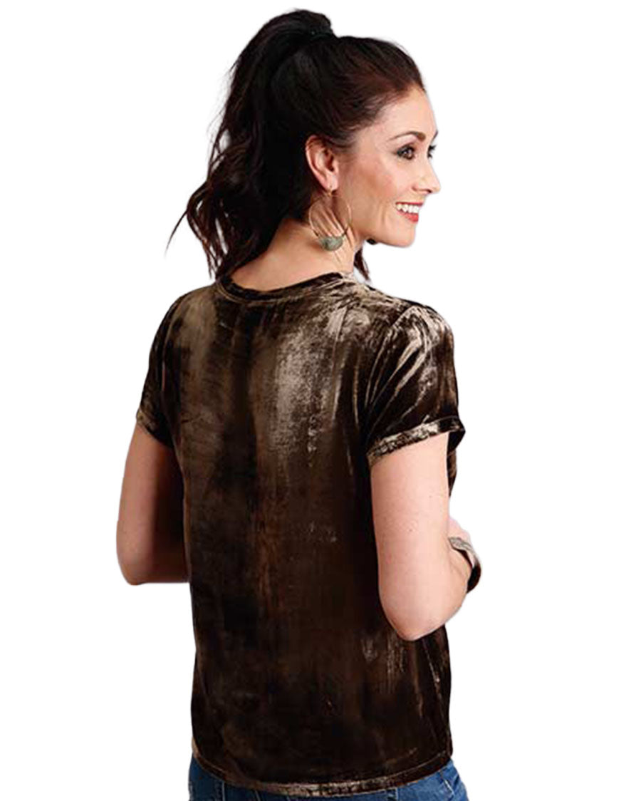 Women's Bronze Chocolate Velvet T-Shirt - 11-039-0539-1055 BR