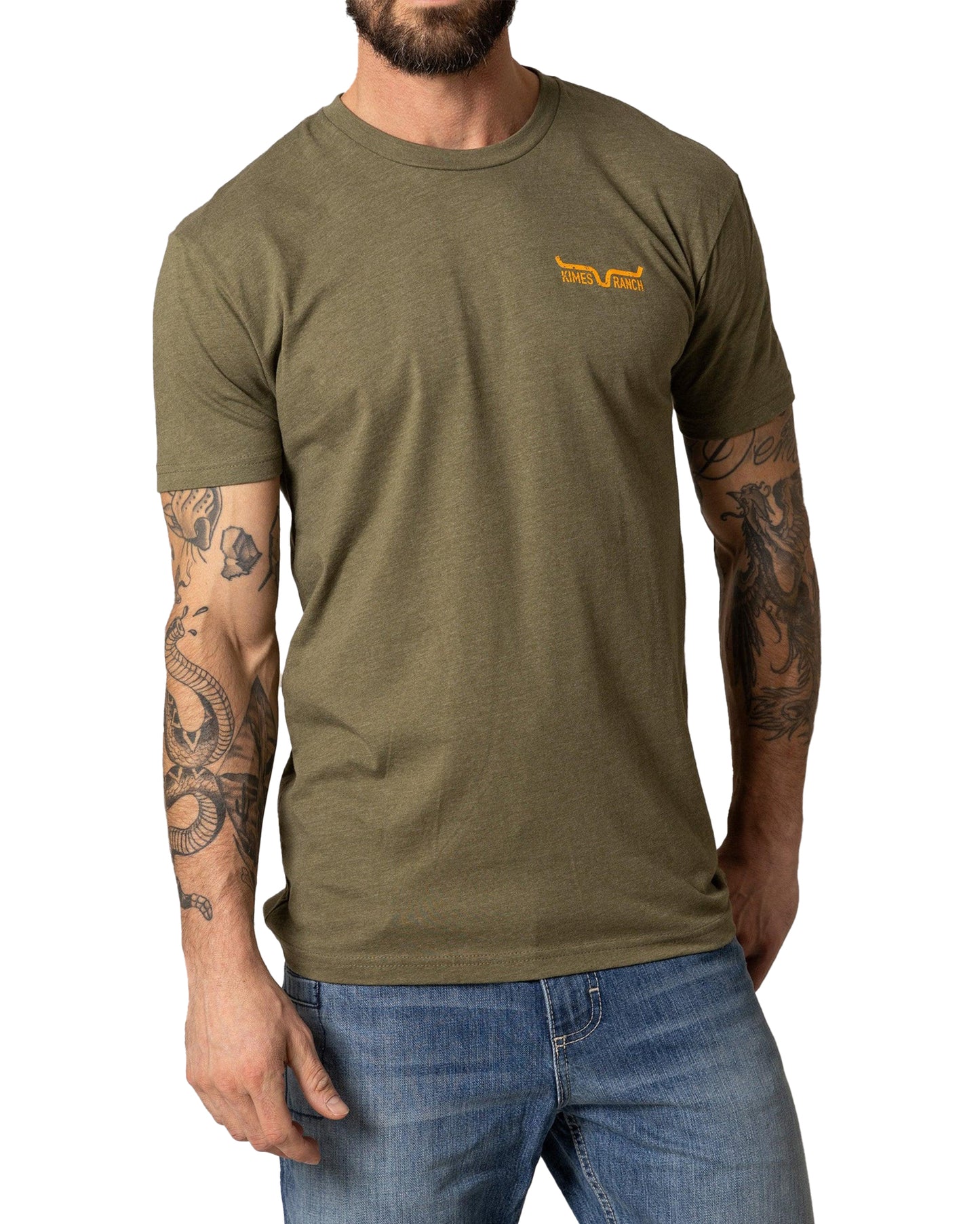 Kimes Ranch Men's Woody Short Sleeve T-Shirt in Military Green at Skip's Western Outfitters