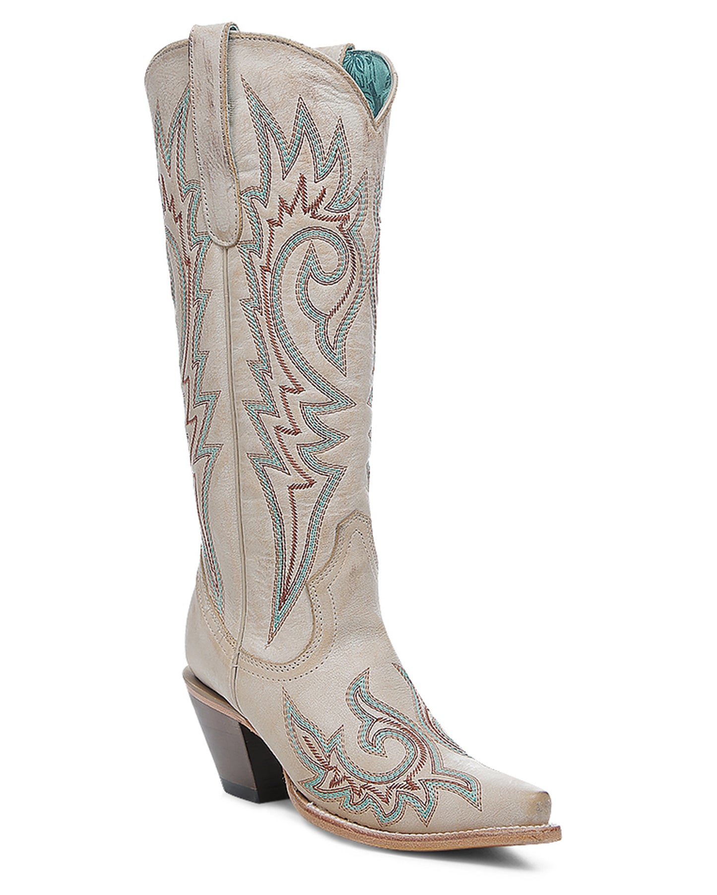 Corral Z5371 Women's Handcrafted Snip Toe Cowgirl Boots in White at Skip's Western Outfitters