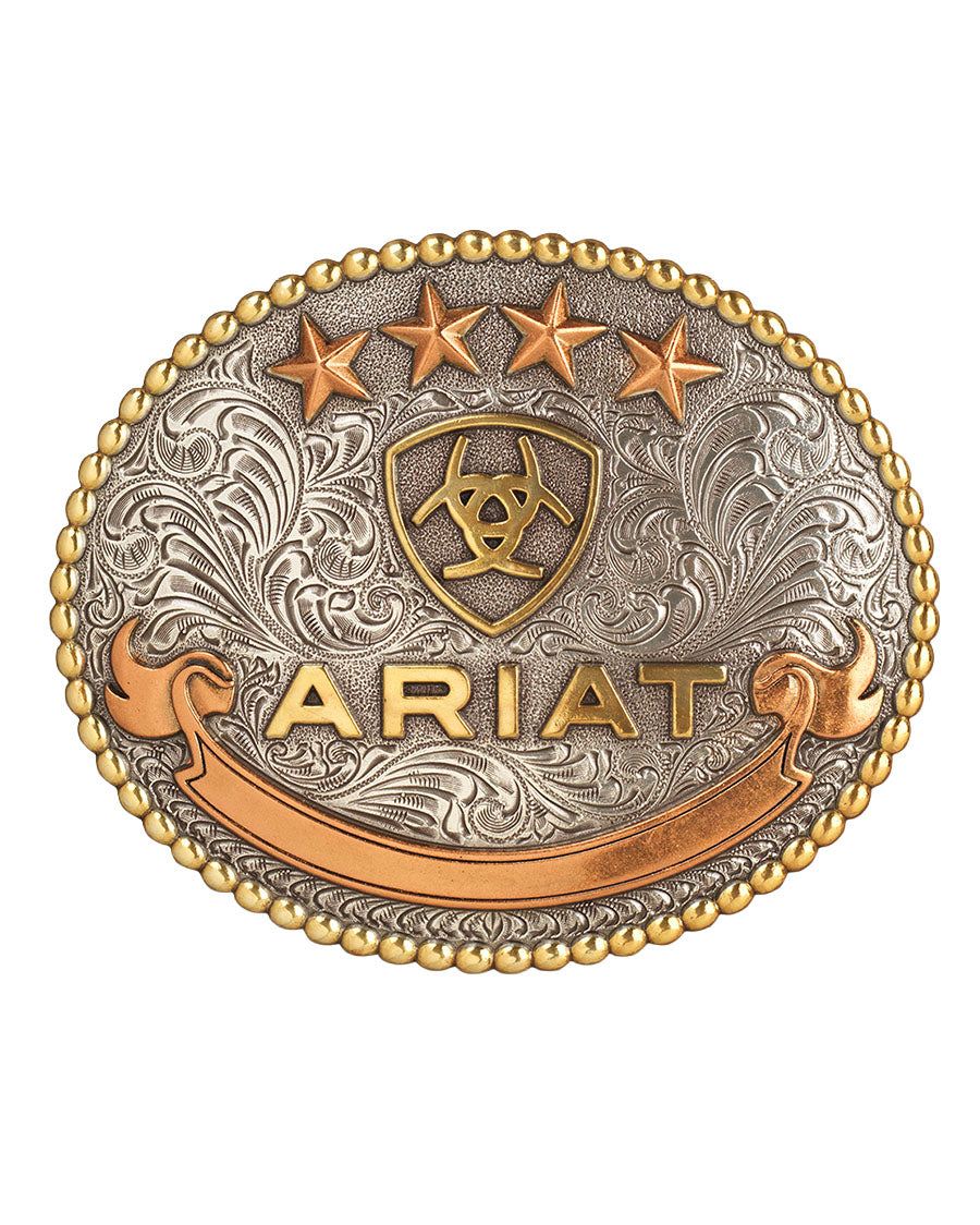 Floral-Engraved Belt Buckle - a37055