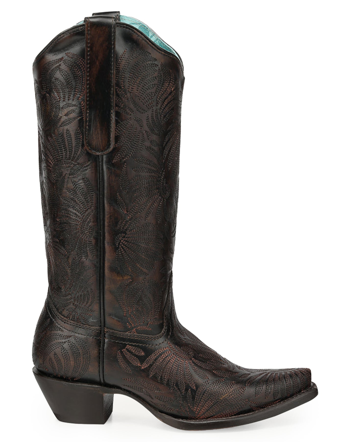 Women's Distressed Petal Embroidered Western Boots - A5084