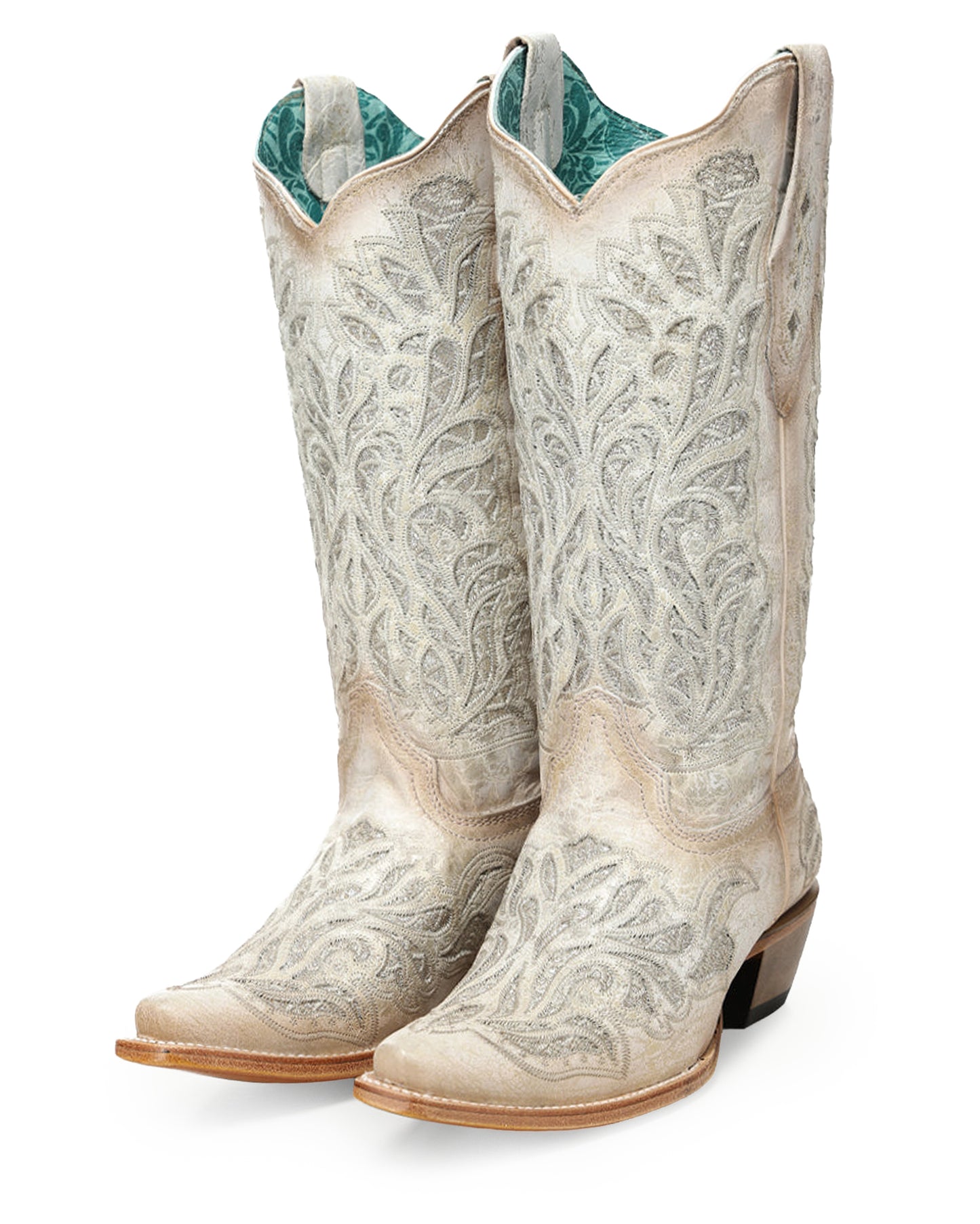 Women's Glitter Inlay Embroidered Western Boots - A5096