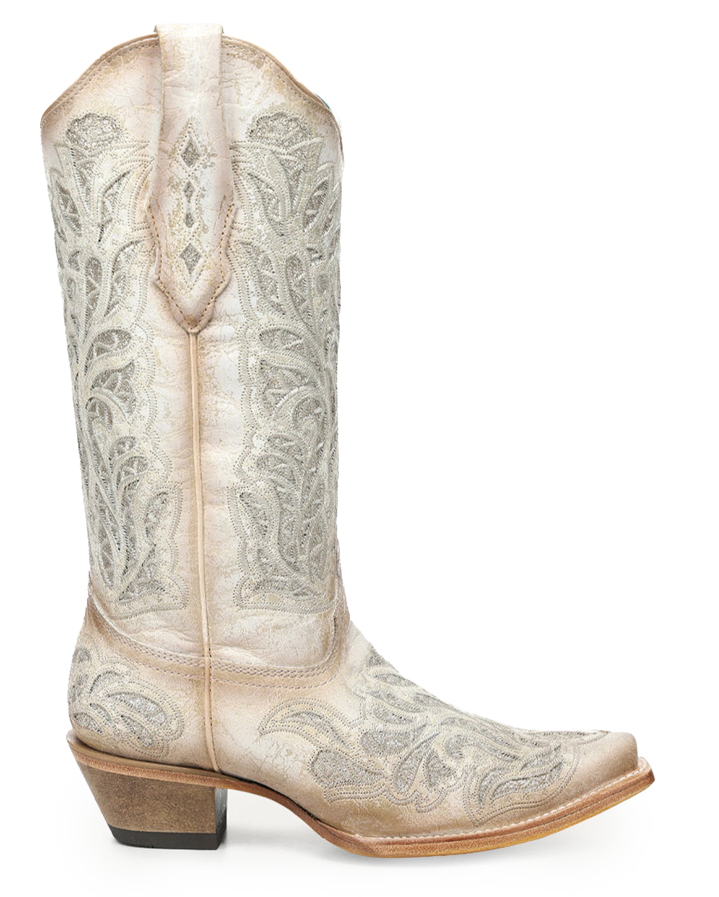 Women's Glitter Inlay Embroidered Western Boots - A5096