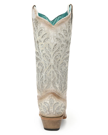 Women's Glitter Inlay Embroidered Western Boots - A5096