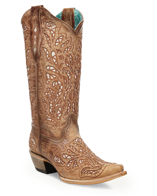 Women's Glitter Inlay Embroidered Western Boots - A5097 by Corral from Skip’s Western Outfitters | COR-A5097-050-M