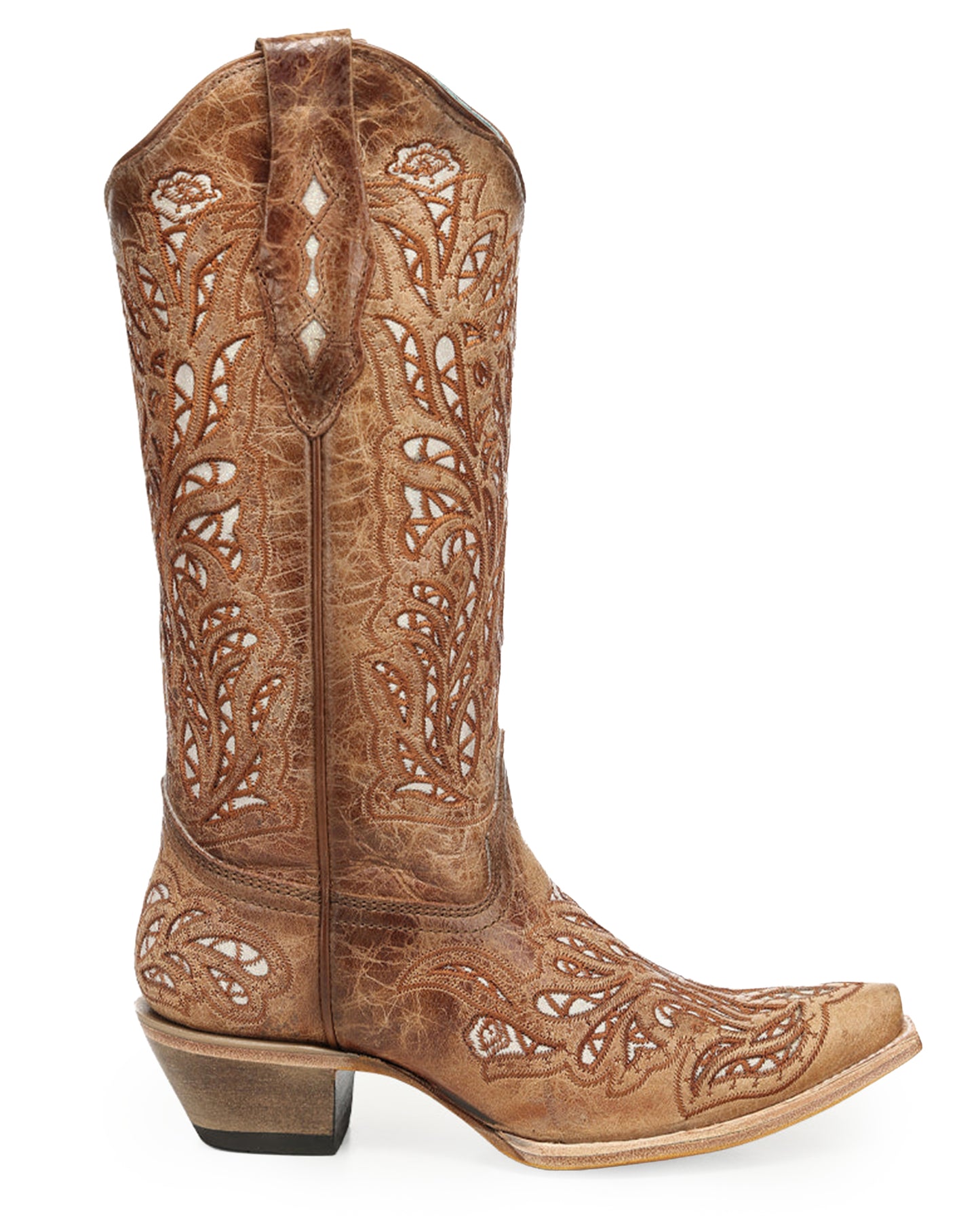 Women's Glitter Inlay Embroidered Western Boots - A5097