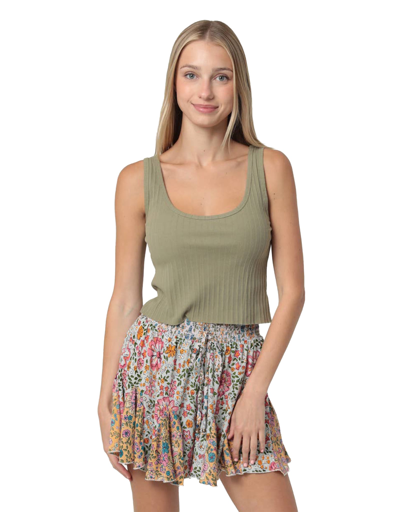 Women's Godet Shorts - Bs909-Wa34-Multi by Angie from Skip’s Western Outfitters | ANG-BS909-WA34-MULTI-S-MULTI