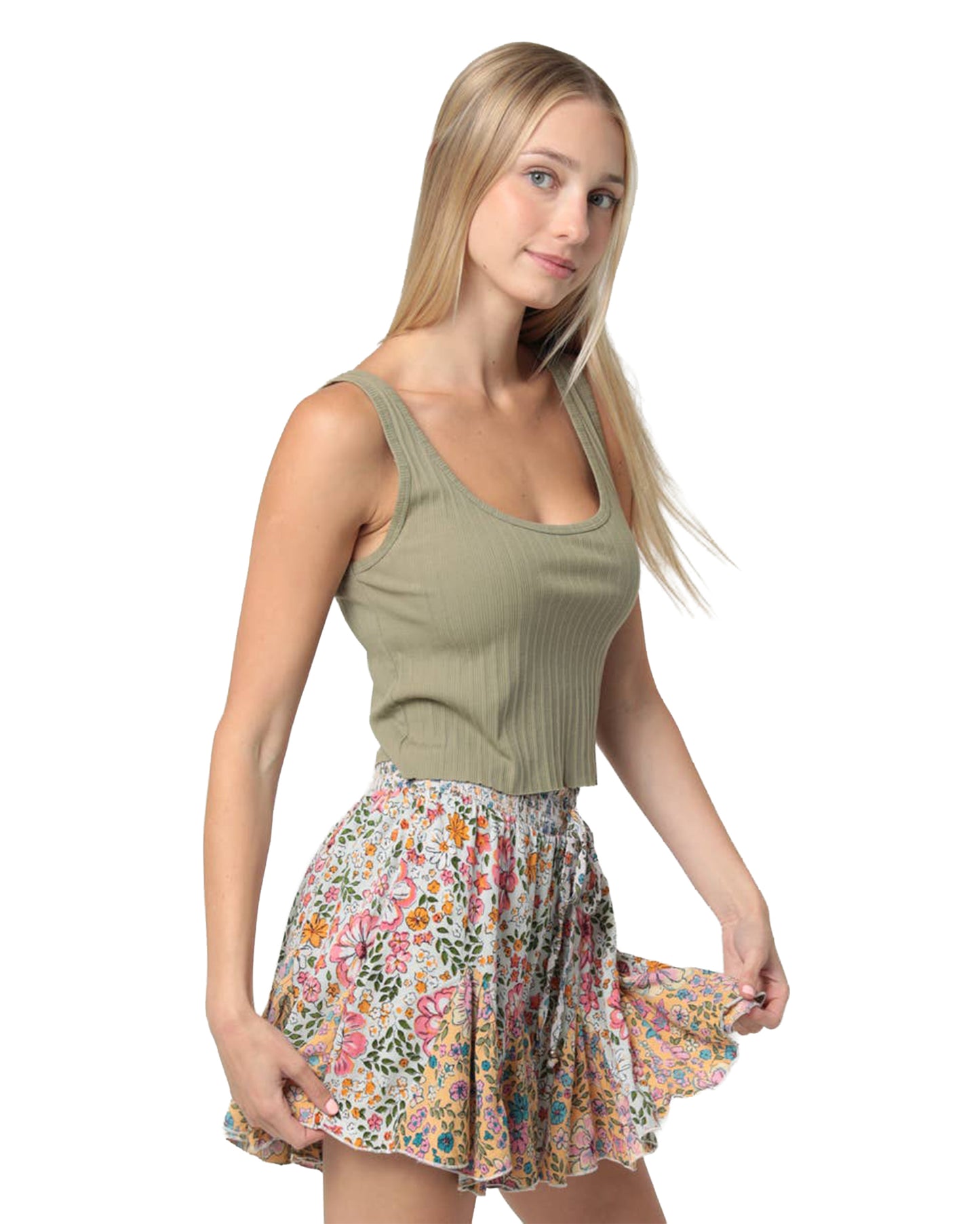 Women's Godet Shorts - Bs909-Wa34-Multi