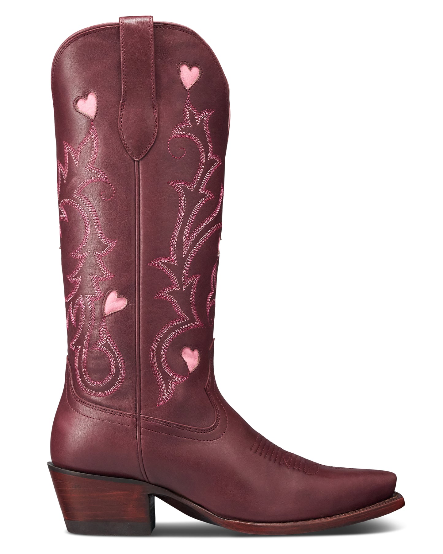 Women's The Annie Hearts Wine Cowhide - 21111-Win