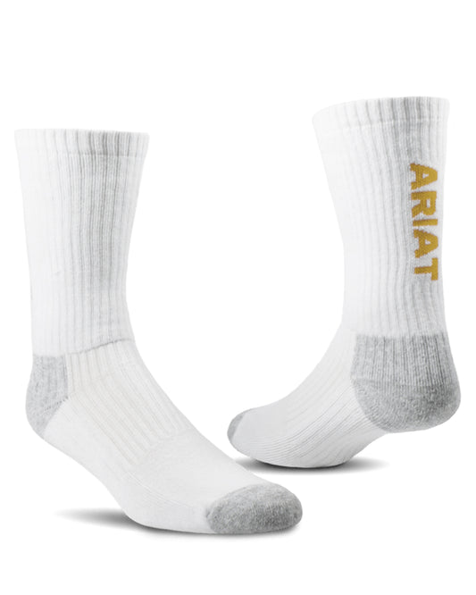 Premium Cotton Crew Socks by NESTERHOSIERY from Skip’s Western Outfitters | NES-AR2239-100-L-WHITE