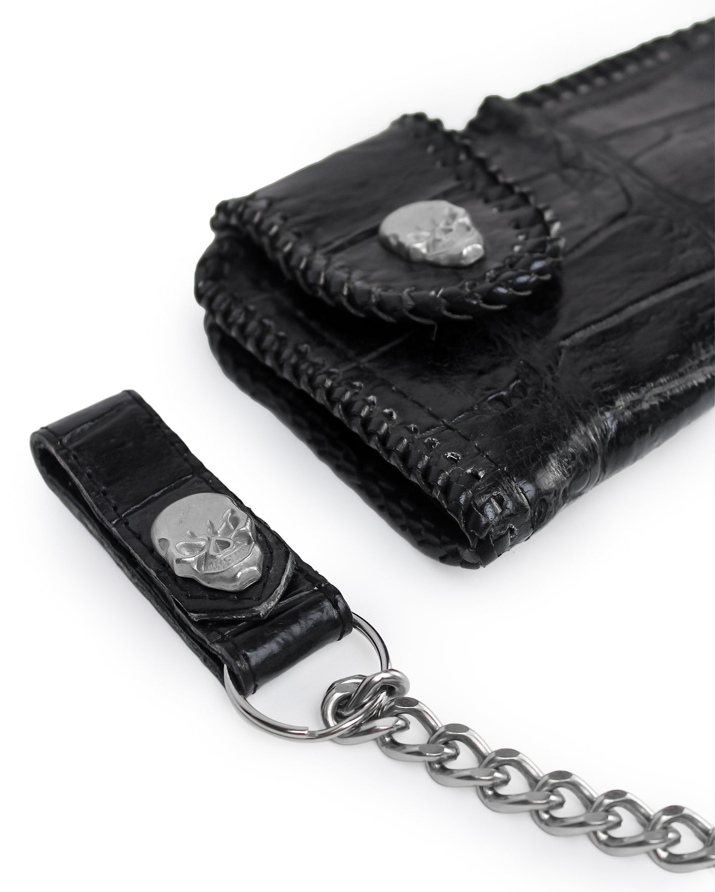 Alligator Rodeo Wallet with Chain - Black