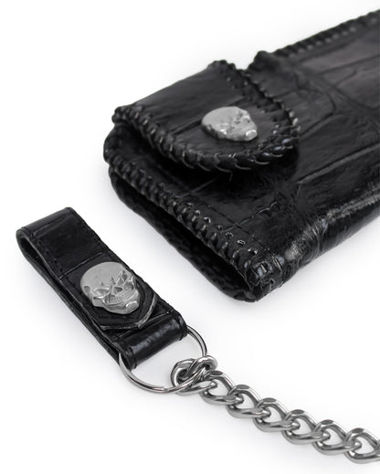 Alligator Rodeo Wallet with Chain - Black