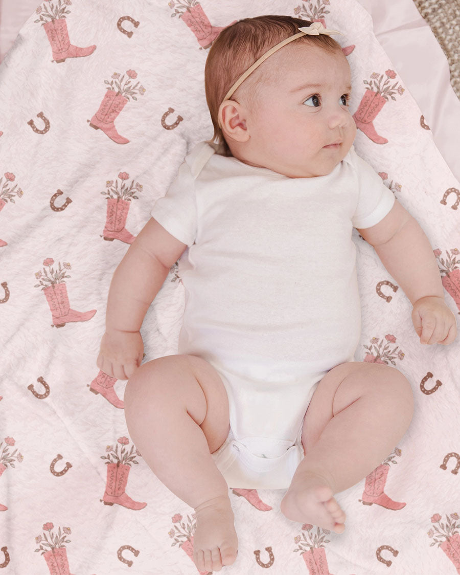 Bloomin' Boot Reversible Baby Blanket - Jf32015Bbt