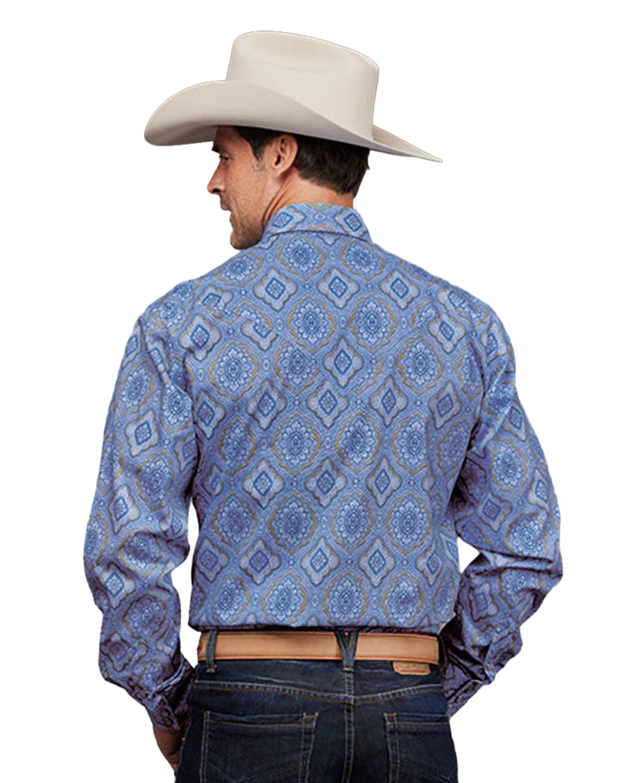 Men's Long Sleeve 2 Pocket Western Snap Shirt - 11-001-0425-5020 Bu