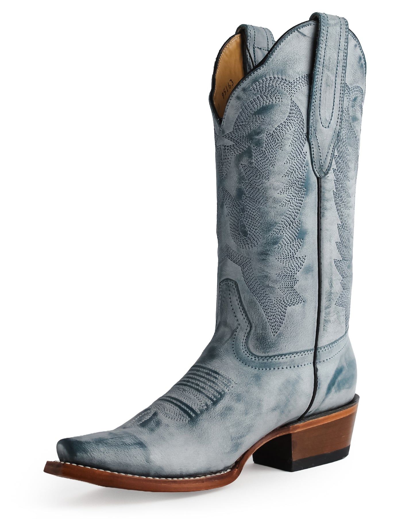 Women's Snip Toe Vintage Leather Western Boots - 34M3614