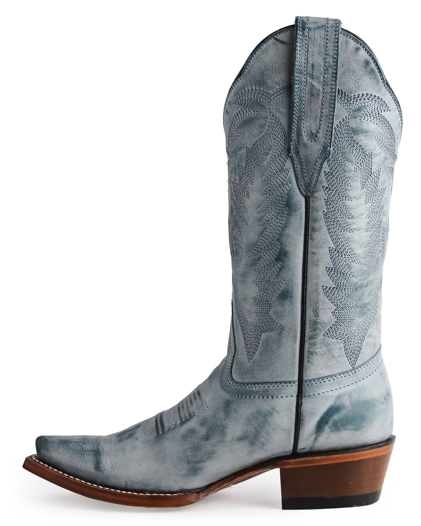 Women's Snip Toe Vintage Leather Western Boots - 34M3614