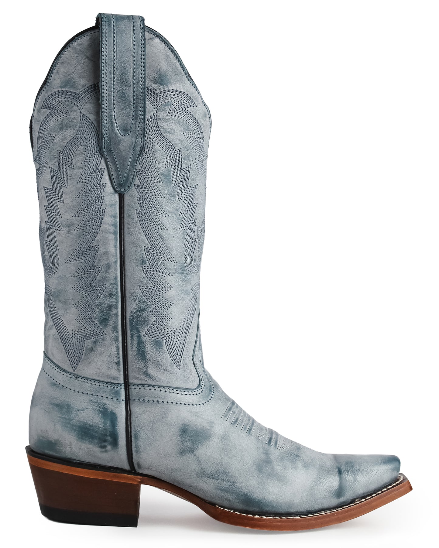 Women's Snip Toe Vintage Leather Western Boots - 34M3614